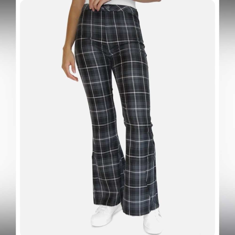 NWT Plaid 90s Flare Jeans